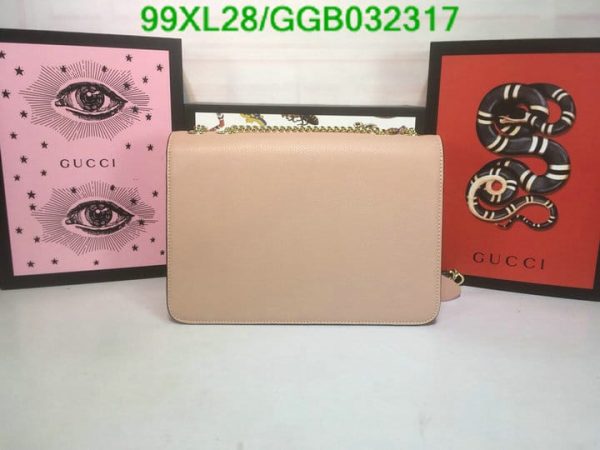 Gucci GG AAA+ Replica Leather Lock Chain Crossbody Bag GGB0323174631