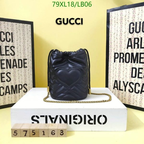 Gucci AAA+ Replica GG Marmont Mini Bucket Bag LB06523985746