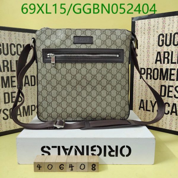 Gucci AAA+ Replica Front Zip Flat Messenger Bag GGBN052450452