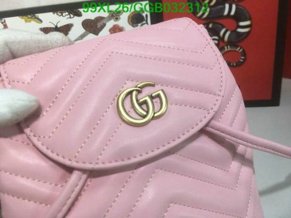 Gucci AAA+ Replica GG Marmont Leather Mini Backpack GGB0323124853