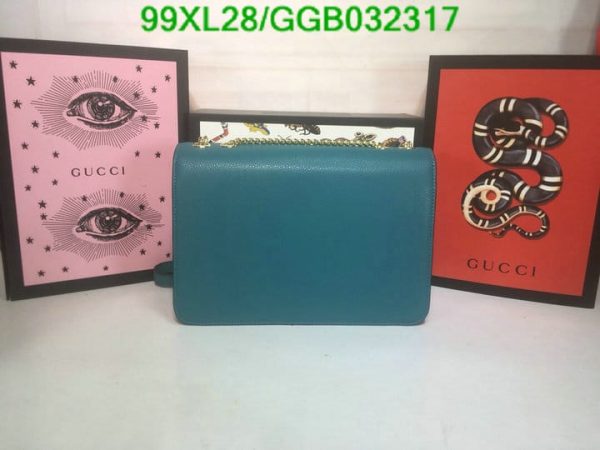 Gucci GG AAA+ Replica Leather Lock Chain Crossbody Bag GGB0323174631