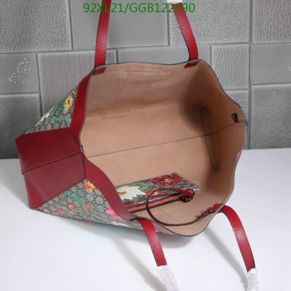 Gucci Ophidia AAA+ Replica Leather Floral GG Tote in Red GGB1229908167