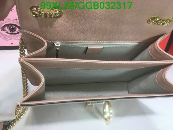 Gucci GG AAA+ Replica Leather Lock Chain Crossbody Bag GGB0323174631