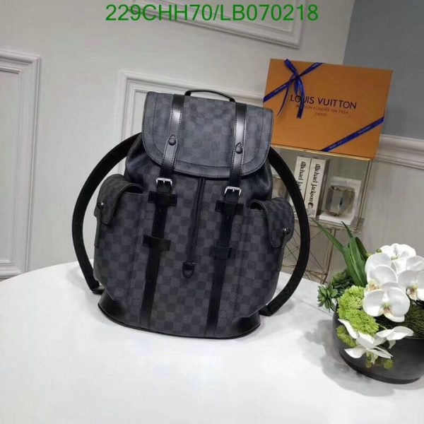 Louis Vuitton 1:1 Mirror Replica Lana Monogram Macassar Christopher MM Backpack LB07021812457