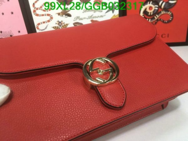 Gucci GG AAA+ Replica Leather Lock Chain Crossbody Bag GGB0323174631