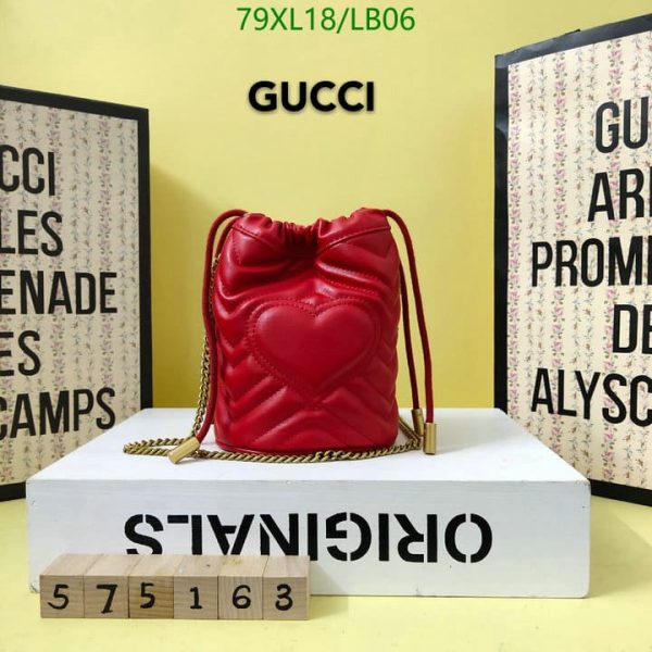 Gucci AAA+ Replica GG Marmont Mini Bucket Bag LB06523985746