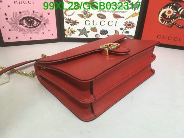 Gucci GG AAA+ Replica Leather Lock Chain Crossbody Bag GGB0323174631