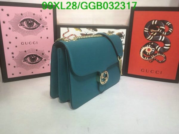 Gucci GG AAA+ Replica Leather Lock Chain Crossbody Bag GGB0323174631