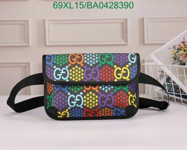 Gucci AAA+ Replica GG Supreme Psychedelic Slim Belt Bag BA04283904631