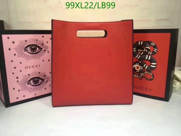 Gucci AAA+ Replica Leather Embossed Logo Tote Bag LB99635124785