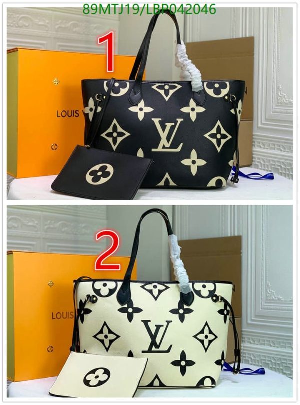 Louis Vuitton AAA+ Replica Designer Black/White Neverfull LBP0420467654