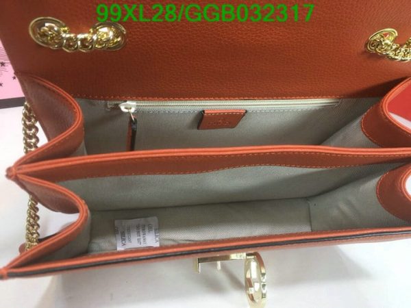 Gucci GG AAA+ Replica Leather Lock Chain Crossbody Bag GGB0323174631