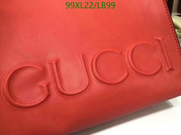 Gucci AAA+ Replica Leather Embossed Logo Tote Bag LB99635124785