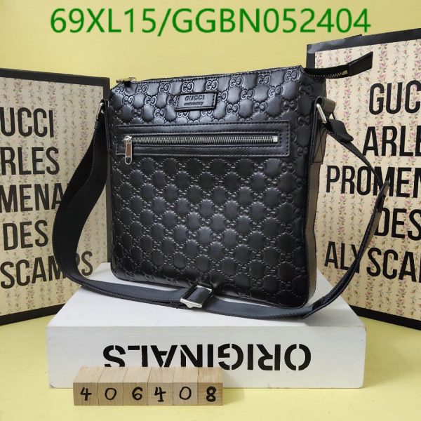 Gucci AAA+ Replica Front Zip Flat Messenger Bag GGBN052450452