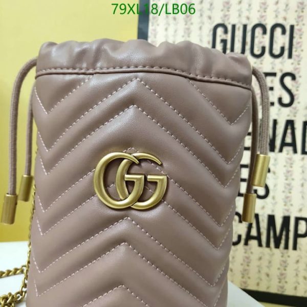 Gucci AAA+ Replica GG Marmont Mini Bucket Bag LB06523985746