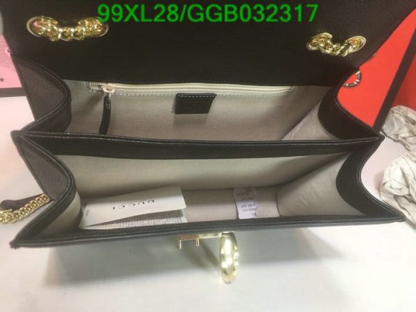 Gucci GG AAA+ Replica Leather Lock Chain Crossbody Bag GGB0323174631