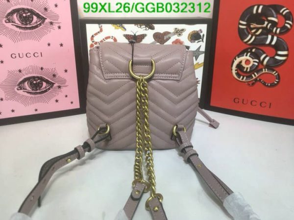 Gucci AAA+ Replica GG Marmont Leather Mini Backpack GGB0323124853