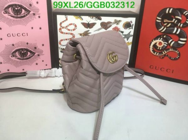 Gucci AAA+ Replica GG Marmont Leather Mini Backpack GGB0323124853