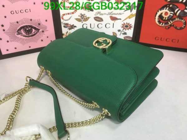 Gucci GG AAA+ Replica Leather Lock Chain Crossbody Bag GGB0323174631