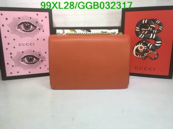 Gucci GG AAA+ Replica Leather Lock Chain Crossbody Bag GGB0323174631