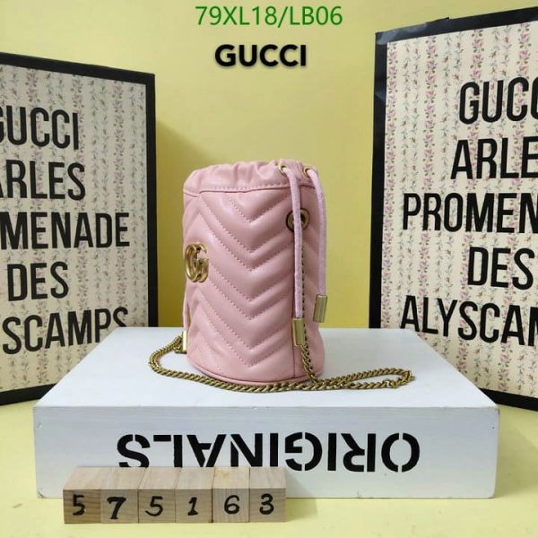 Gucci AAA+ Replica GG Marmont Mini Bucket Bag LB06523985746