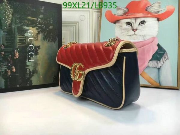 Gucci AAA+ GG Replica Black & White Marmont Bag LB93598314287