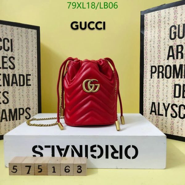 Gucci AAA+ Replica GG Marmont Mini Bucket Bag LB06523985746