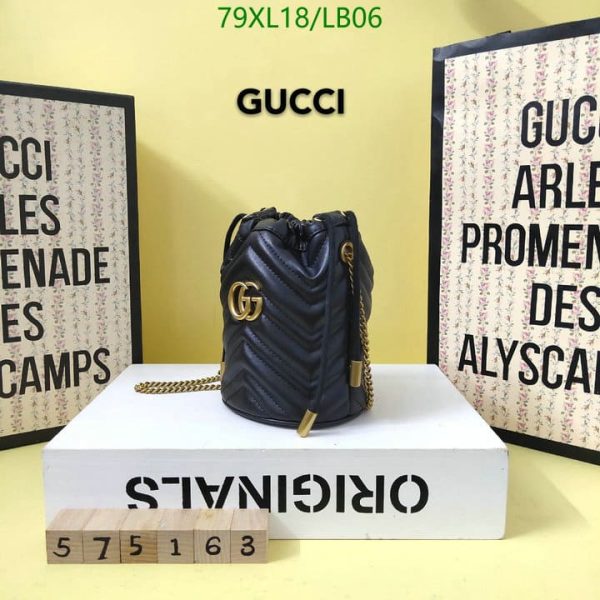 Gucci AAA+ Replica GG Marmont Mini Bucket Bag LB06523985746