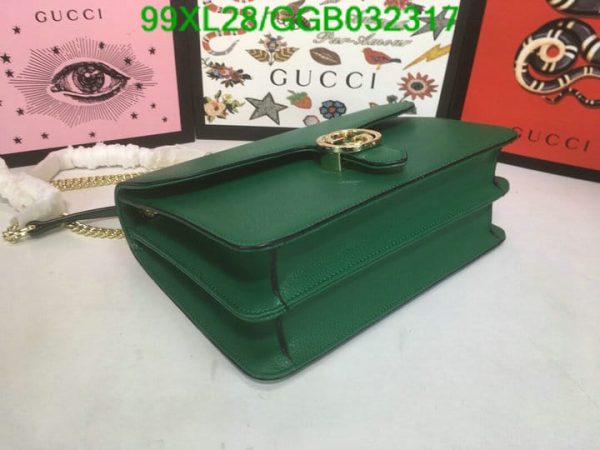 Gucci GG AAA+ Replica Leather Lock Chain Crossbody Bag GGB0323174631