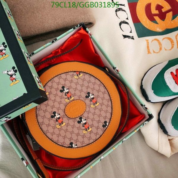 Gucci AAA+ Replica Mickey Mouse Round Leather Shoulder Bag GGB0318954853