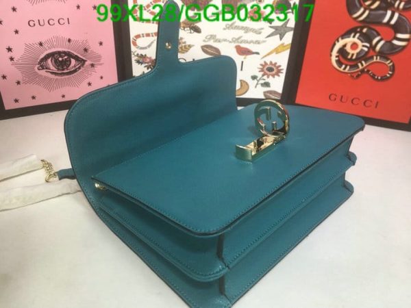 Gucci GG AAA+ Replica Leather Lock Chain Crossbody Bag GGB0323174631