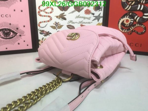 Gucci AAA+ Replica GG Marmont Leather Mini Backpack GGB0323124853