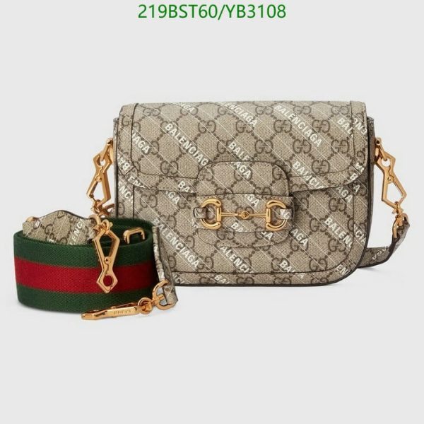 Gucci x Balenciaga 1:1 Mirror Replica The Hacker Project Horsebit 1955 Bag YB31082165187