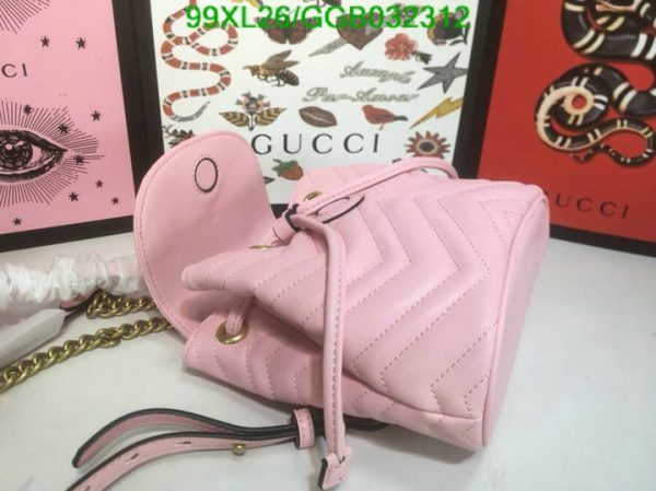 Gucci AAA+ Replica GG Marmont Leather Mini Backpack GGB0323124853