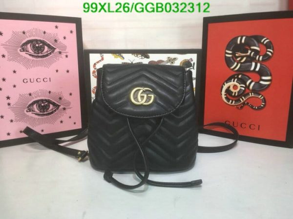 Gucci AAA+ Replica GG Marmont Leather Mini Backpack GGB0323124853