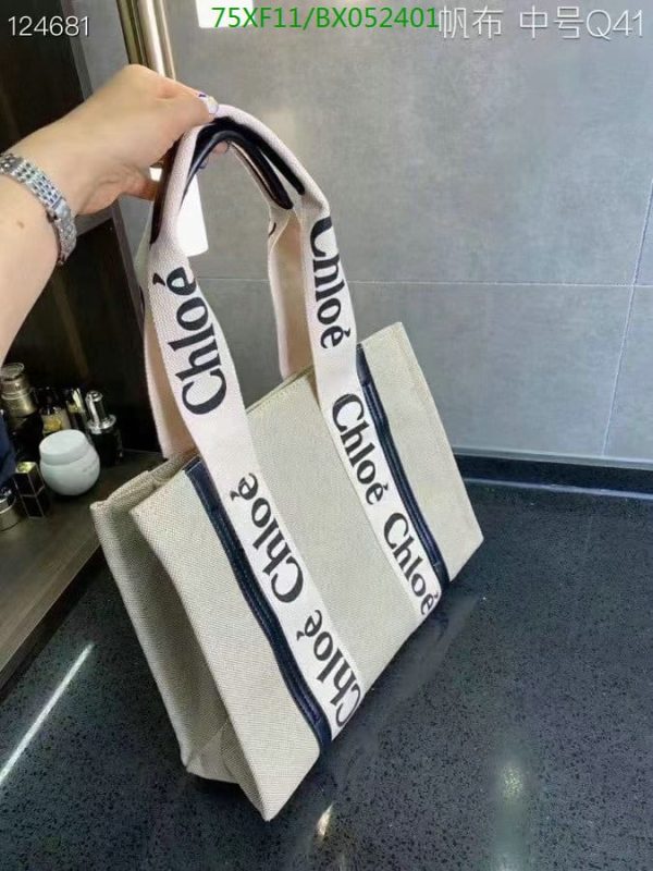 Chloe AAA+ Replica Medium Canvas Woody Tote Bag BX05240152874