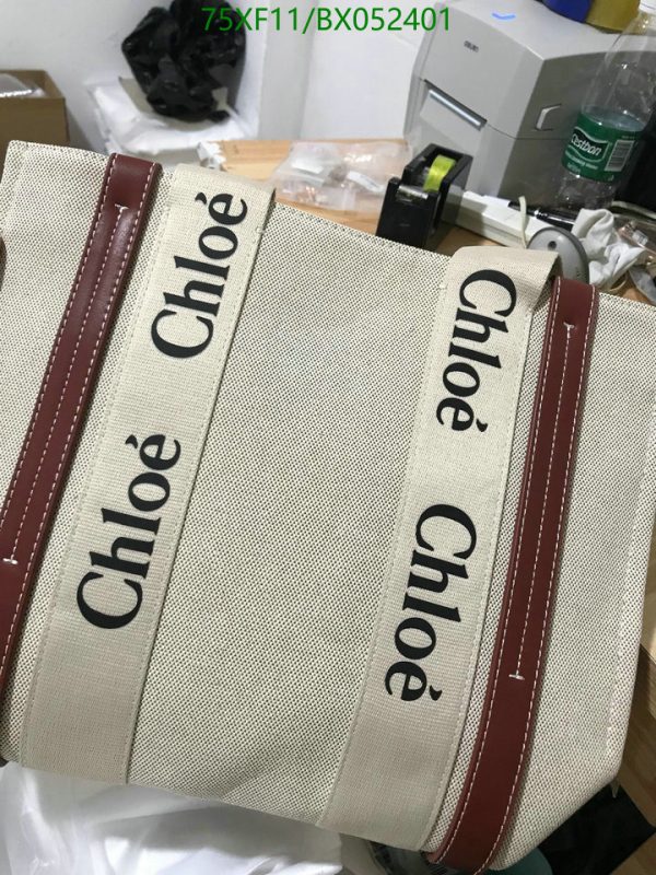 Chloe AAA+ Replica Medium Canvas Woody Tote Bag BX05240152874