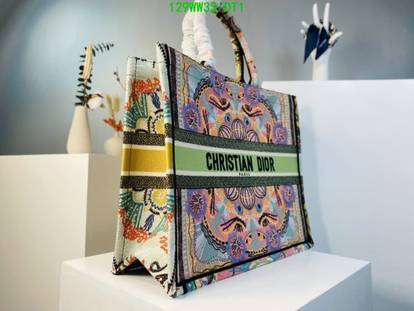 Christian Dior 1:1 Mirror Replica Oblique Embroidery Book Tote Bag DT14187594278