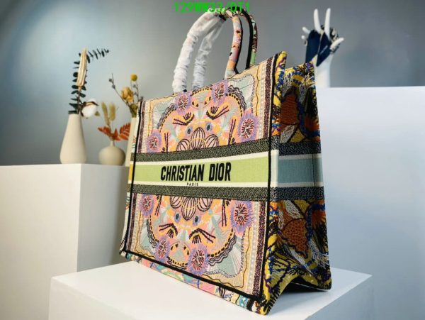 Christian Dior 1:1 Mirror Replica Oblique Embroidery Book Tote Bag DT14187594278