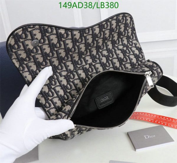 Christian Dior 1:1 Mirror Replica Oblique Jacquard Saddle Bag LB38021829716