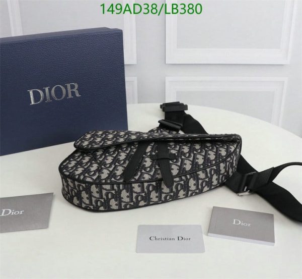 Christian Dior 1:1 Mirror Replica Oblique Jacquard Saddle Bag LB38021829716