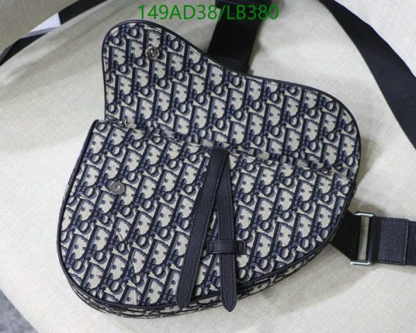 Christian Dior 1:1 Mirror Replica Oblique Jacquard Saddle Bag LB38021829716