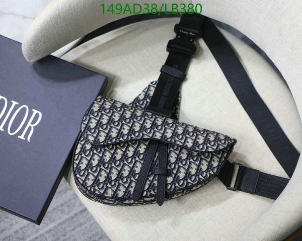 Christian Dior 1:1 Mirror Replica Oblique Jacquard Saddle Bag LB38021829716