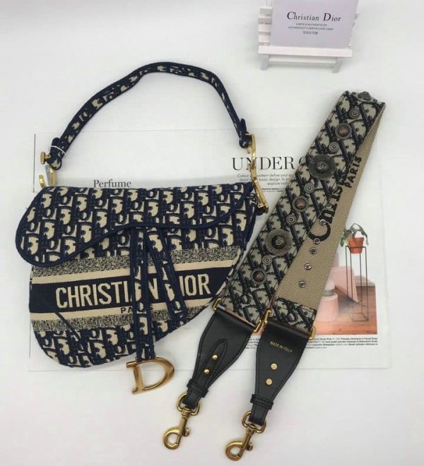 Christian Dior AAA+ Oblique Embroidery Saddle Bag LB22102193829