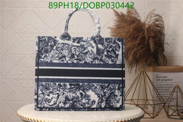 Christian Dior AAA+ Replica Blue & White Canvas Tote Bag DOBP030442618