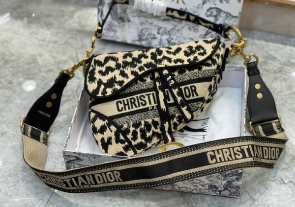 Christian Dior AAA+ Replica Luxury Leopard Saddle Bag LB21841938197