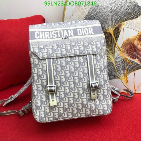 Christian Dior AAA+ Replica Grey Oblique Canvas Backpack D0B0718466871