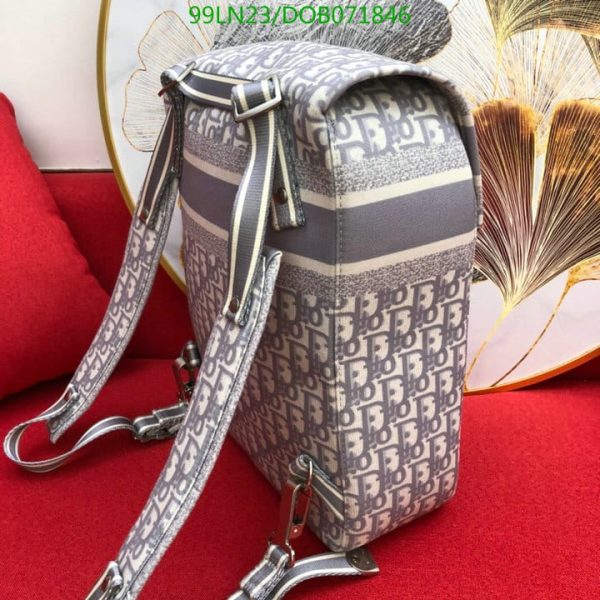 Christian Dior AAA+ Replica Grey Oblique Canvas Backpack D0B0718466871