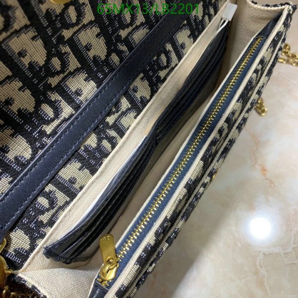 Dior AAA+ Replica Blue Oblique Jacquard Saddle Mini Bag LB22011829736