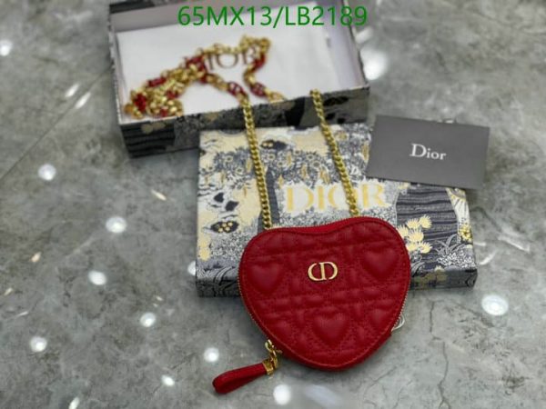 Dior AAA+ Replica Dioramour Caro Heart Pouch With Chain LB21894693187